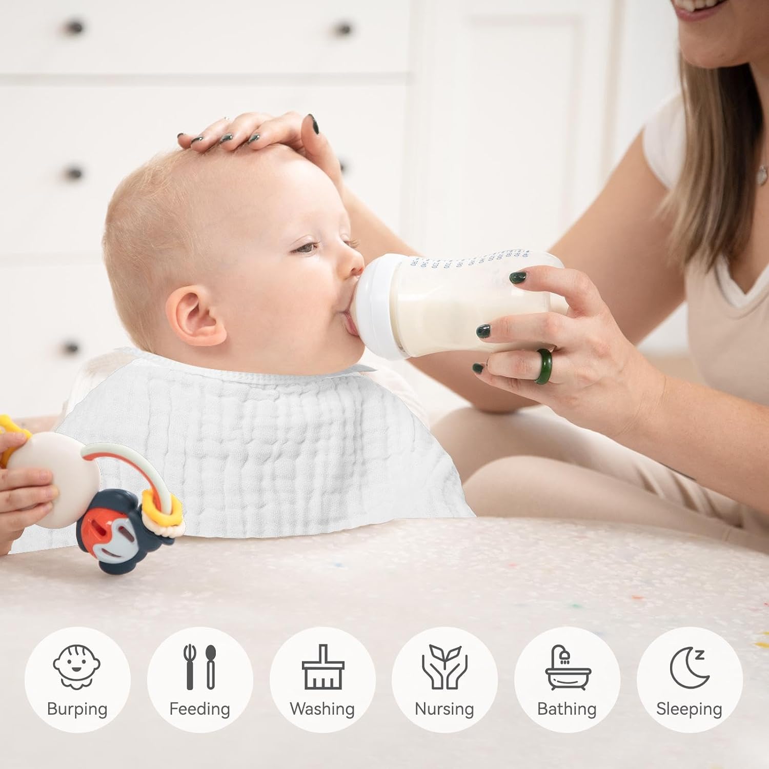 3-Pack Soft Cotton Muslin Burp Cloths - NextMamas