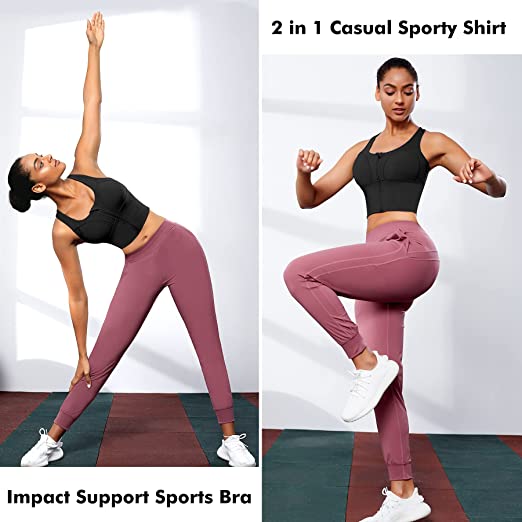 Women Zip Front Longline Sports Bra - NextMamas