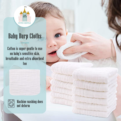 3-Pack Soft Cotton Muslin Burp Cloths - NextMamas