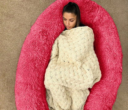 Comfy Giant Plush Faux Fur Bed | All Weather, Winters, Summers Bed | Removeable &amp; Washable Cover - NextMamas