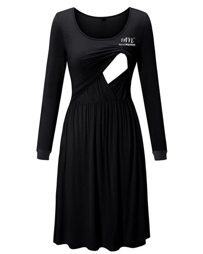 Nursing Gown Breastfeeding Dress - NextMamas