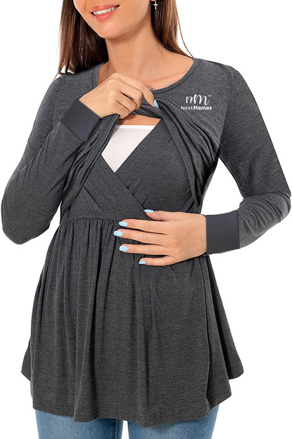 Nursing Gown Breastfeeding Dress - NextMamas