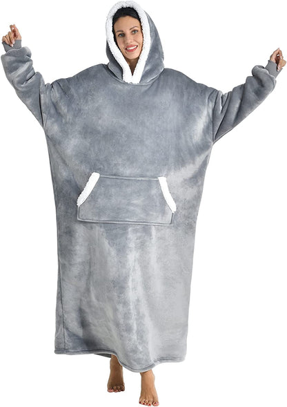 Oversized Hoodie For Adults &amp; Kids  |  Microfiber &amp; Sherpa Wearable Blanket. - NextMamas