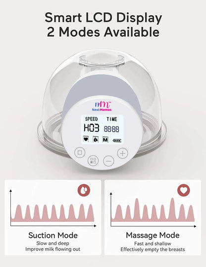 Electric Wearable Breast Pump | Rechargeable Hands-Free &amp; Portable Breast Pump with 2 Modes 9 Levels. - NextMamas
