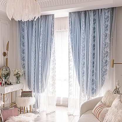 Double Layer Blackout Curtain with Tulle – 53”x96” (1 Panel + 1 Sheer) - NextMamas