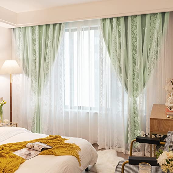 Double Layer Blackout Curtain with Tulle – 53”x96” (1 Panel + 1 Sheer) - NextMamas