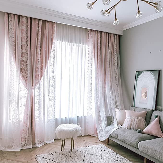 Double Layer Blackout Curtain with Tulle – 53”x96” (1 Panel + 1 Sheer) - NextMamas