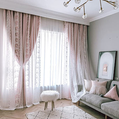 Double Layer Blackout Curtain with Tulle – 53”x96” (1 Panel + 1 Sheer) - NextMamas