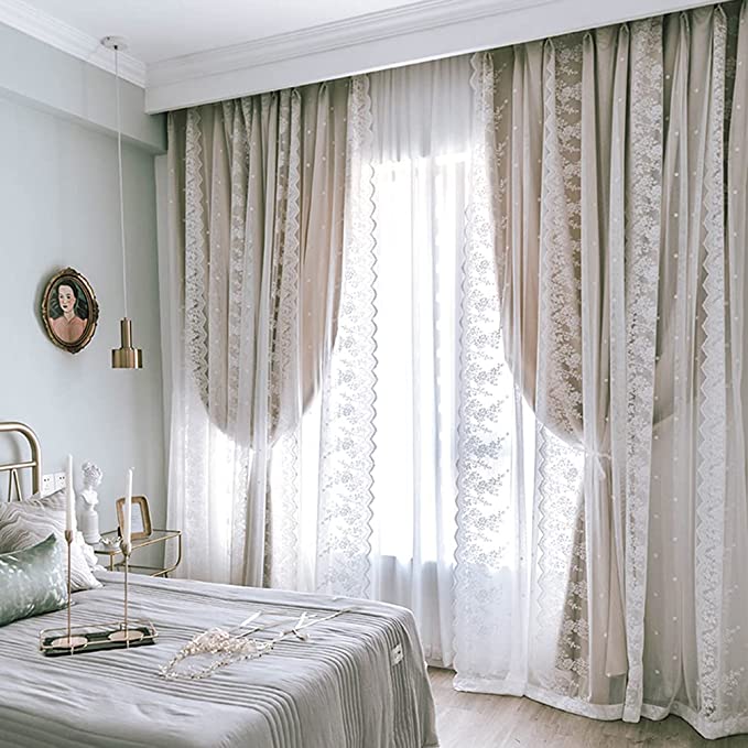 Double Layer Blackout Curtain with Tulle – 53”x96” (1 Panel + 1 Sheer) - NextMamas