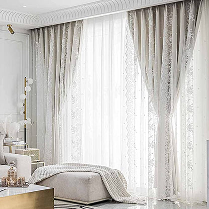 Double Layer Blackout Curtain with Tulle – 53”x96” (1 Panel + 1 Sheer) - NextMamas