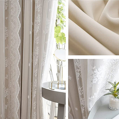 Double Layer Blackout Curtain with Tulle – 53”x96” (1 Panel + 1 Sheer) - NextMamas