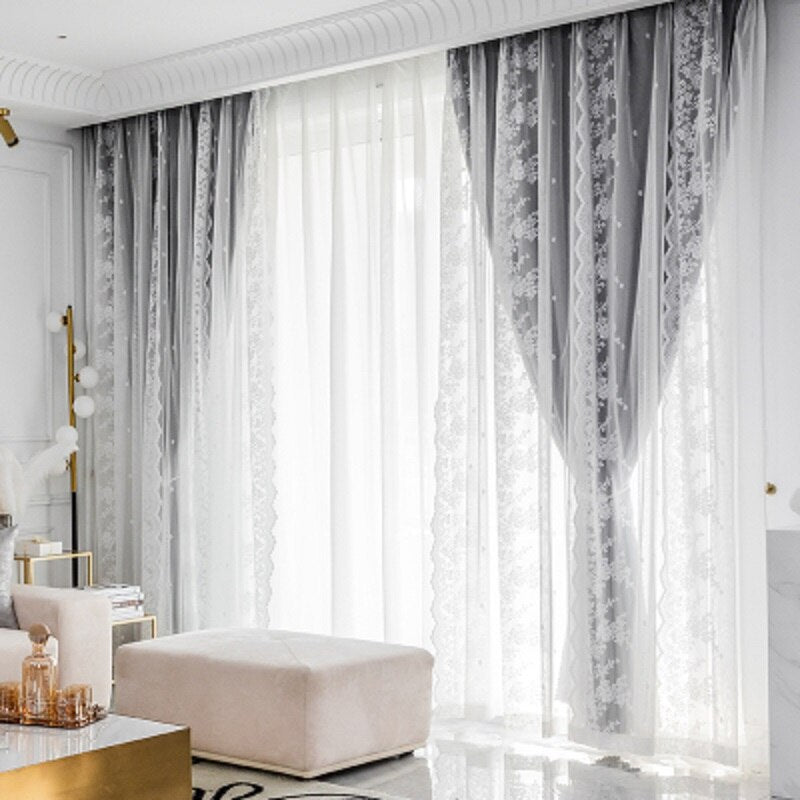 Double Layer Blackout Curtain with Tulle – 53”x96” (1 Panel + 1 Sheer) - NextMamas