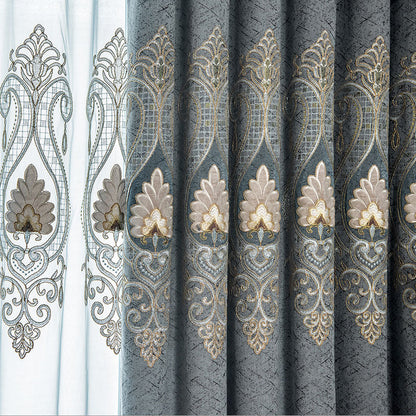 European-Style Embroidered Curtain Set – 52”x96” (1 Panel + 1 Sheer) - NextMamas