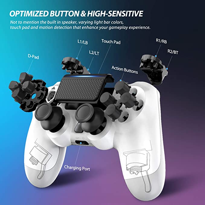 Wireless Game Controller – PS4 Compatible with Dual Vibration - NextMamas