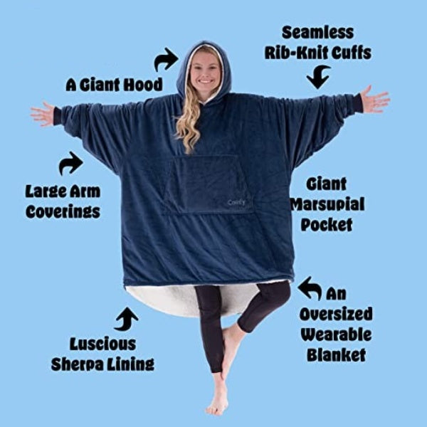 Oversized Hoodie For Adults &amp; Kids  |  Microfiber &amp; Sherpa Wearable Blanket. - NextMamas