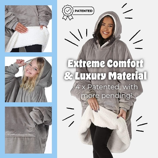 Oversized Hoodie For Adults &amp; Kids  |  Microfiber &amp; Sherpa Wearable Blanket. - NextMamas