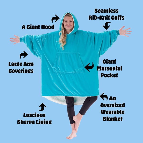 Oversized Hoodie For Adults &amp; Kids  |  Microfiber &amp; Sherpa Wearable Blanket. - NextMamas