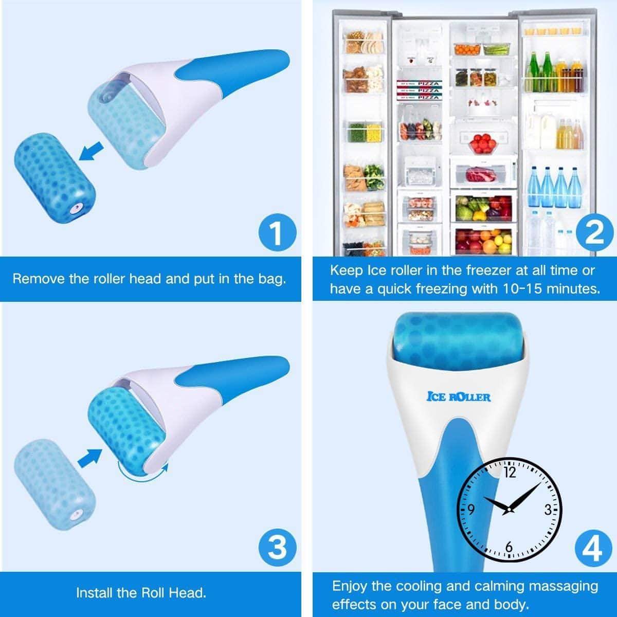 Ice Roller for Face and Eyes  | Cold Facial Ice Roller Massager for Eye Puffiness - NextMamas