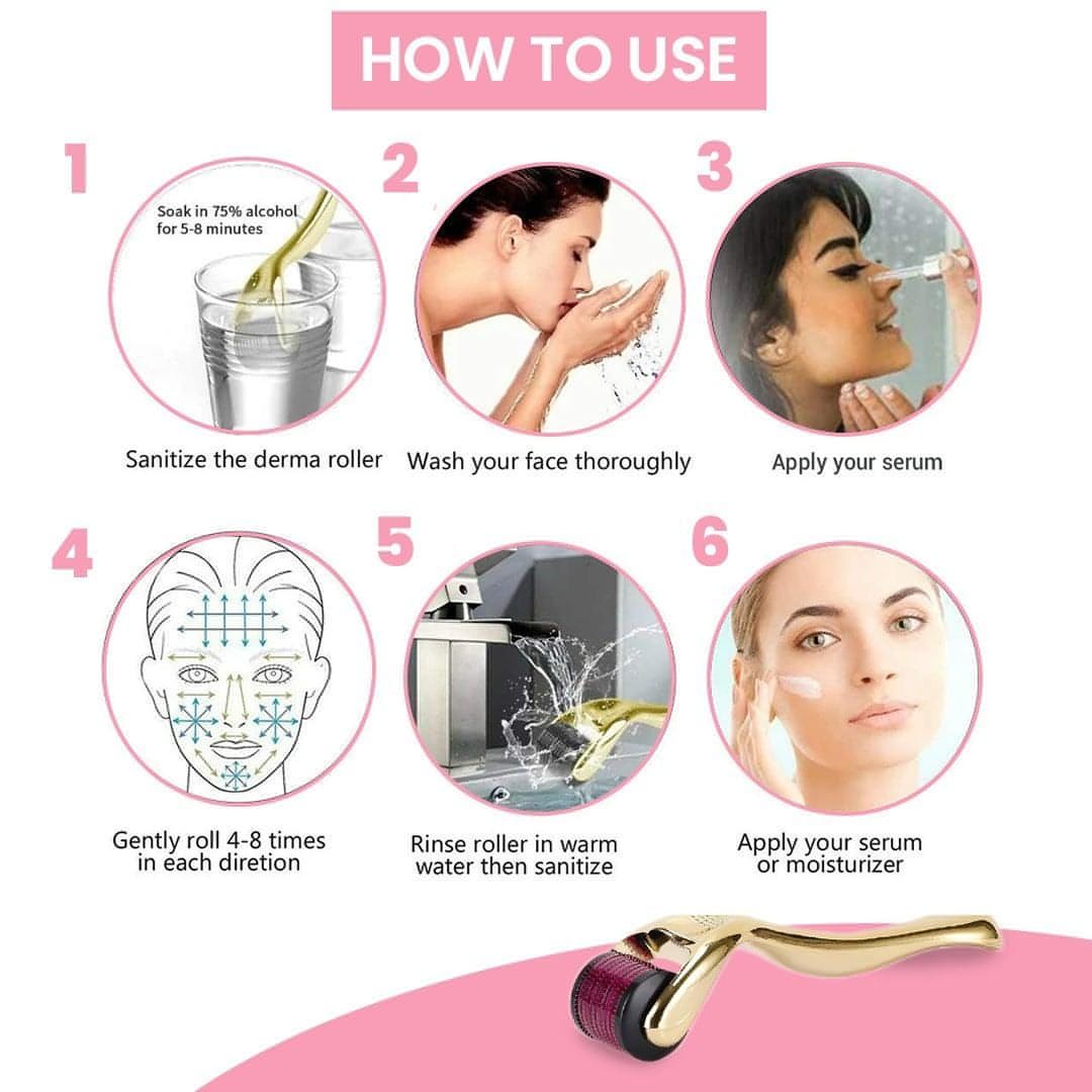 Premium Gold Titanium Micro Needles Derma Roller | For Face Lift, Stretch Marks, Glowing Skin &amp; Scar Treatment - NextMamas