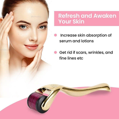 Premium Gold Titanium Micro Needles Derma Roller | For Face Lift, Stretch Marks, Glowing Skin &amp; Scar Treatment - NextMamas